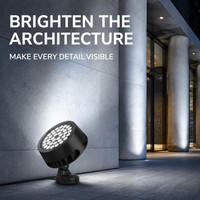 Projecteur LED extérieur 72W 36x2W RGB DMX512, étanche, pour jardin, paysage, éclairage architectural de façade de bâtiment d'hôtel