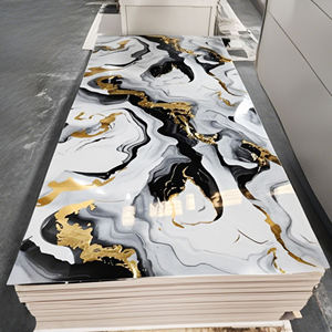 Panneau mural en PVC marbré doré de grande taille, prix compétitif, conception ODM OEM pour la construction de bâtiments intérieurs - Product Image 1