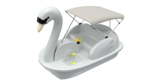 Pédalo adulte 2 places 4 places bateaux à pédales en PE bateau cygne - Product Image 2