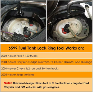 مفتاح ربط حلقي لخزان الوقود أداة إزالة حلقة مضخة الوقود لسيارة بي إم دبليو بنز فولفو جيب فورد كرايسلر دودج شيفي أوم - Product Image 2