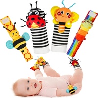 Jouets hochets colorés pour bébés, hochets en peluche pour nourrissons, chaussettes hochets pour bébés et ensemble de hochets pour pieds