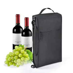 Bolsa de vino portátil aislada y acolchada, bolsa de viaje para enfriar vino