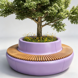 Banco para Plantar Árboles de Tamaño Personalizado, Sillas Ligeras de Fibra de Vidrio para Paradas de Autobús y Áreas de Tránsito - Product Image 4
