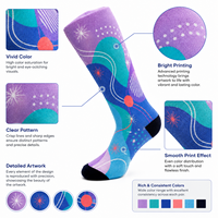 Chaussettes personnalisées sportives OEM sans couture, respirantes, à séchage rapide, absorbant la transpiration, résistantes aux déchirures, imprimées numériquement