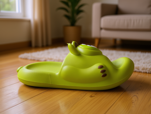 Ciabatte verdi con stampa animalier da donna, taglie 24-35, antiscivolo, estive, tomaia in PVC, fodera in peluche, intersuola in EVA, suola in plastica. - Product Image 2