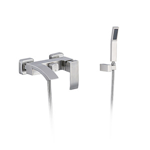 Brushed 304 Stainless Steel Bathroom Mixer Valve Handheld Shower Bathtub Dual Faucet Set Rain Spray Ceramic Core - Product Image 3
