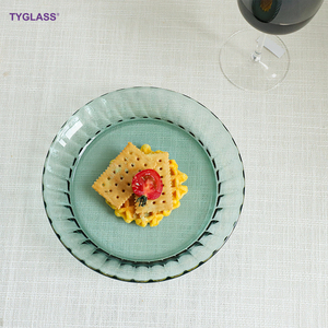 Custom Nordic High Foot Fruit Plate Eco-friendly Borosilicate Glass Coffee Table <strong>Tray</strong> for Soft Decorations <strong>Candy</strong> Snacks Display - Product Image 3