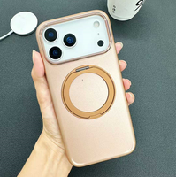 2025 nouveau design étui de téléphone dur pour PC avec support de téléphone à rotation de 360 pour iPhone 17 Pro Max étui de téléphone magnétique
