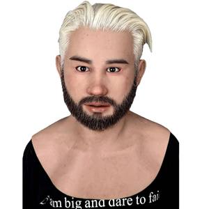 Masque en silicone blanc pour cheveux, masque de tête complet de qualité cinématographique avec texture de peau réaliste pour le cosplay et les farces - Product Image 1