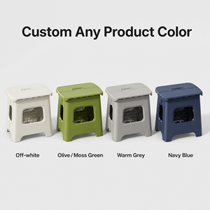 Heavy Duty Foldable Step <strong>Stool</strong> Plastic Portable Folding <strong>Stool</strong> with Built-in Handle Strong Grid Structure Home Kitchen OEM Custom - Product Image 2
