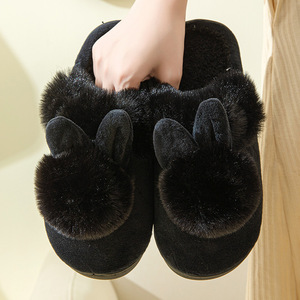 Chaussons en coton pour femmes et hommes avec <span class=keywords><strong>fourrure</strong></span>, semelle intérieure antidérapante en EVA et doublure en PVC – Prix de gros - Product Image 6