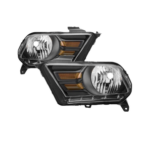 Faros Delanteros Halógenos con Carcasa Negra, Repuesto para <span class=keywords><strong>Ford</strong></span> <span class=keywords><strong>Mustang</strong></span> 2009-2014, <span class=keywords><strong>2010</strong></span>, 2011, 2012, 2013, Par Izquierdo+Derecho, F02502276 - Product Image 2