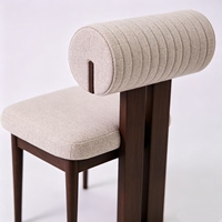 Fauteuil de salle à manger moderne en bois avec revêtement en cuir artificiel, design durable et écologique