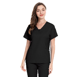 Nueva venta al por mayor OEM cuello en V de dos piezas traje quirúrgico uniformes conjuntos elástico manga corta enfermera traje enfermería Scrub <span class=keywords><strong>Jogger</strong></span> pantalón - Product Image 5