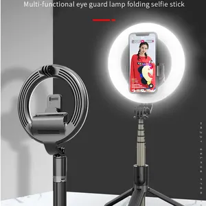 Bán Buôn Vẻ Đẹp Di Động Trang Điểm Sống Streaming Selfie Stick Điện Thoại Di Động Chủ Ring Light Điện Thoại Di Động Không Dây Selfie Stick