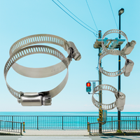 Collier de serrage en acier inoxydable poli de style américain 201SS, collier de serrage pour tuyau en pouces HJAC SS-HG pour usage automobile et industriel