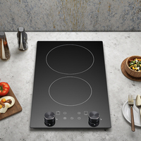 Panneau de céramique électrique intelligent de cuisine intégré 30cm 2 brûleurs plaque de cuisson en céramique plaque de cuisson infrarouge