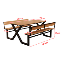 Table à manger moderne intégrée, ensemble de chaises, table carrée extérieure de loisir parapluie à usage commercial pour les cafés, les restaurants et les hôtels