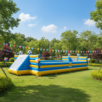 Vente flash : Terrain de football gonflable géant en PVC de 15 m * 7 m, terrain de soccer gonflable extérieur pour enfants