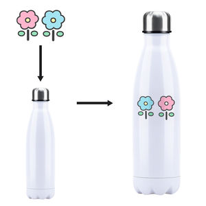 Borraccia sportiva isolante in acciaio inox bianco personalizzata all'ingrosso, disponibile in Spagna, per stampa a trasferimento termico e sublimazione - Product Image 3