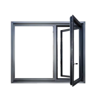 Fenêtre à battant en PVC acier sur mesure, insonorisée, à chambres multiples, à économie d'énergie, pour projets