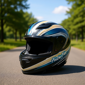 Motorcycle Helmets with Feather Fan Design Unique and Stylish Motorcycle Accessories - Product Image 1