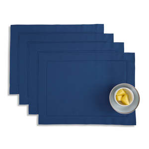 Napperons en coton et lin à ourlet festonné avec texture tissée naturelle pour restaurants, banquets et entreprises de location d'événements - Product Image 1