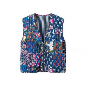 Chaleco Estilo Bohemio para Mujer, Chaleco sin Mangas con Estampado Floral, Moderno y Vintage, para la Temporada de Aire Libre - Product Image 4