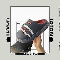 Pantuflas Unisex Ligeras de Eva Impermeables para Invierno, Primavera y Otoño, Pantuflas de Casa para Exteriores Cálidas y a la Moda, Pantuflas de Piel de Tiburón