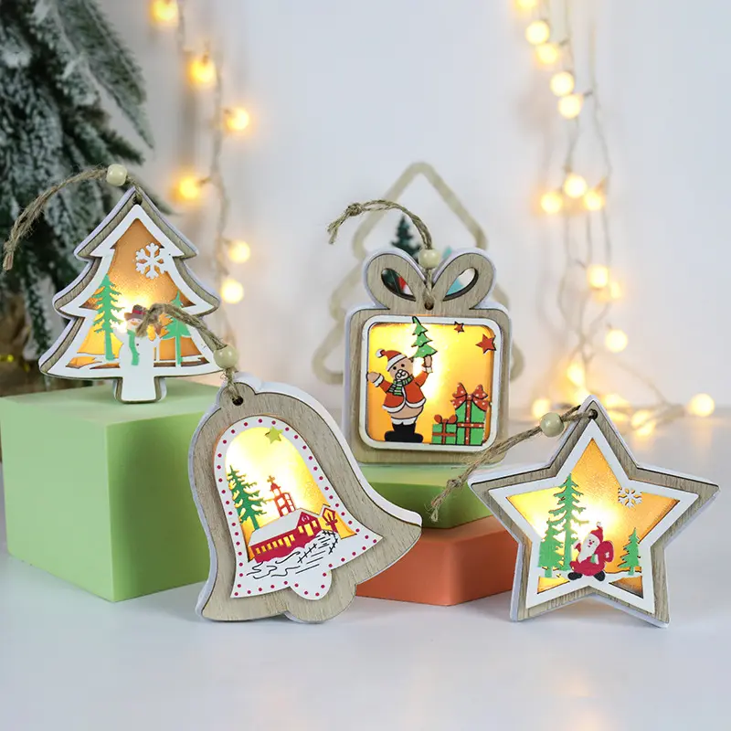 크리스마스 장식 나무 작은 크리스마스 트리 크리스마스 수제 유럽 맞춤형 민속 예술 동물 그린 나무 장식