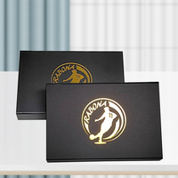 Emballage en carton rigide personnalisé en forme de livre noir Boîte cadeau magnétique pour carte de crédit VIP avec insertion
