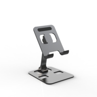 Support de téléphone portable de bureau à angle réglable et entièrement pliable en aluminium