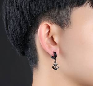 Meilleures ventes, boucles <span class=keywords><strong>d</strong></span>'oreilles africaines à clip pour hommes, ancre en or - Product Image 2