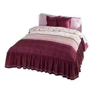 Ensemble de literie de compétition 10 pièces, taille matrimoniale, style princesse rayé, toutes saisons, coton et polyester, pour la maison - Product Image 1