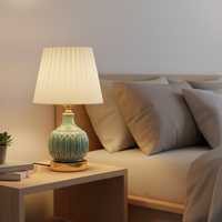 Lampe de bureau en céramique de style américain MKMJ, lumière de luxe, lampe de chevet chaude, lampe de table à intensité variable tactile pour la décoration de la chambre à coucher