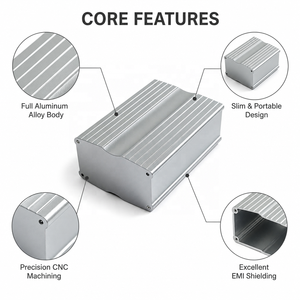 Caja de Proyectos de Aluminio, Caja de Control de Aluminio con Acabado Anodizado, Carcasa para PCB para Uso Electrónico en Escritorio - Product Image 5