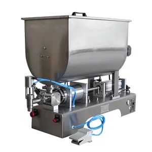 Large Capacity Hopper Heating Paste Fillling Machine With U-shaped Hopper And Agitator