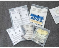 Sac d'emballage en plastique transparent auto-adhésif avec fermeture éclair, certifié GRS, 100 % LDPE recyclé, personnalisé avec logo pour chaussures, chaussettes, petits articles