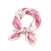 Foulard carré en soie de mûrier 100% pure pour femme, rose bubblegum, 21" x 21"