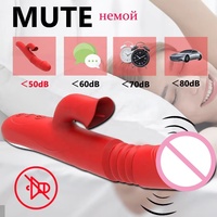 Leckender Stoßender Dual-Vibrator Teleskopischer Vibrations-Wärme-Dildo Frauensextoys Heizender G-Punkt-Stab Vibratoren