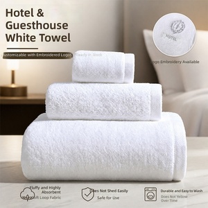 Asciugamano Bianco Ricamabile con Logo per Hotel a Cinque Stelle, Resistente ai Pelucchi, Durevole, per Lavaggio, Guesthouse, B&B, Asciugamano Viso - Product Image 1