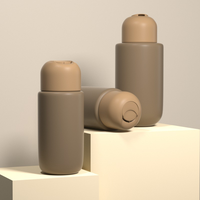 Flacon de shampooing en plastique HDPE mat rond haut de gamme pour gel douche et après-shampoing, avec bouchon rond à disque