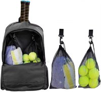 Sac à dos de tennis et de pickleball professionnel en polyester résistant à l'eau, fermeture éclair unisexe - Contient les raquettes, les balles, les accessoires de voyage 30-40L