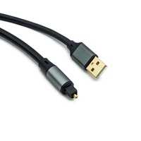 Cable de Audio Óptico Toslink USB-A al por Mayor de China, con Cubierta de PVC, Conectores Chapados en Oro, Blindaje Trenzado y Garantía de 12 Meses