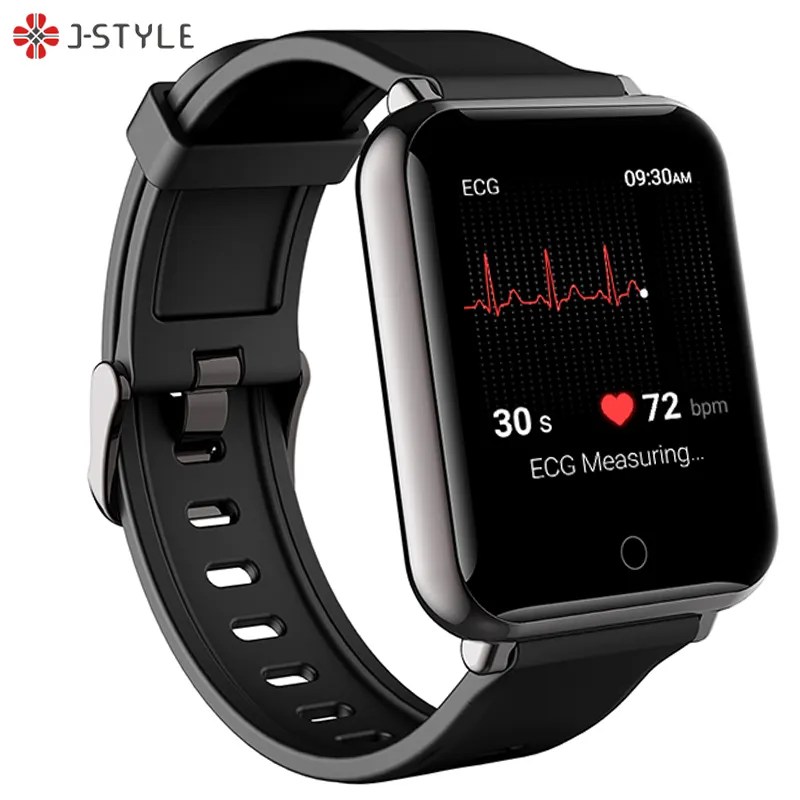 สมาร์ทฟิตเนสนาฬิกาหน้าจอสัมผัสแบบเต็มรูปแบบ ECG EKG Smart Watch พร้อมฟังก์ชั่นการตรวจสอบ SPO2