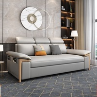 Sofá Cama con Estructura de Metal Plegable para Sala de Estar Familiar Pequeña de Doble Uso con Almacenamiento Multifuncional Moderno