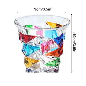 11Oz Whiskyglazen, Handgeschilderde Kleurrijke Rockglazen Cocktailglazen, Handgeblazen Ouderwetse Glazen Beker - Product Image 2