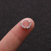 YW Cincin Tindik Hidung, Perhiasan Cincin Tindik Hidung Tulang Rawan Telinga Baja Bedah