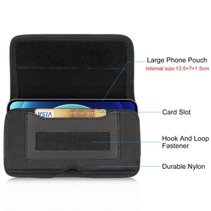 Housse <span class=keywords><strong>de</strong></span> téléphone portable HAWEEL avec logo personnalisé, 4.7 pouces, pince ceinture en nylon, pochette <span class=keywords><strong>de</strong></span> transport horizontale avec fente pour carte - Product Image 4