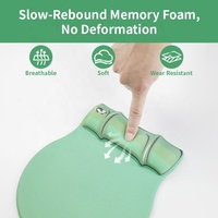 Tapis de souris en mousse à mémoire de forme verte avec repose-poignet, ensemble de tapis de bureau pour gamer, idéal pour le jeu et le bureau, design épuré et confort réduit